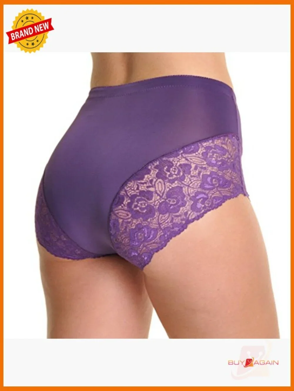 High Waist Boxer Briefs with Lace Accent - 12 Pack